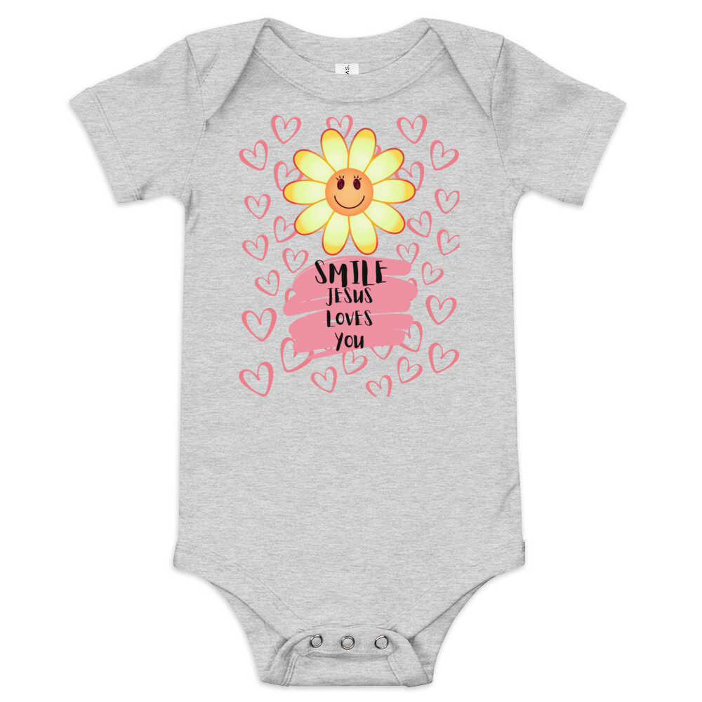 Jesus Loves Me short sleeve one piece kids tee