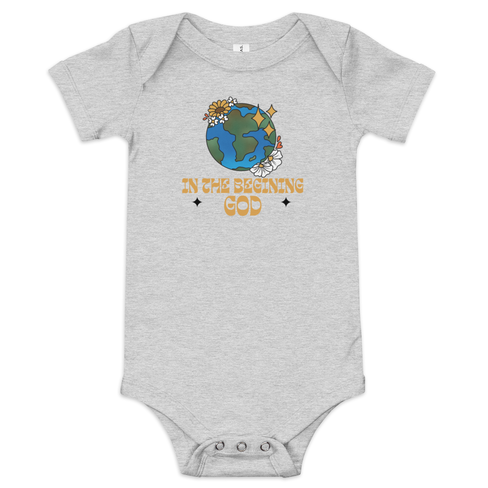 In The Beginning God short sleeve one piece Kids tee