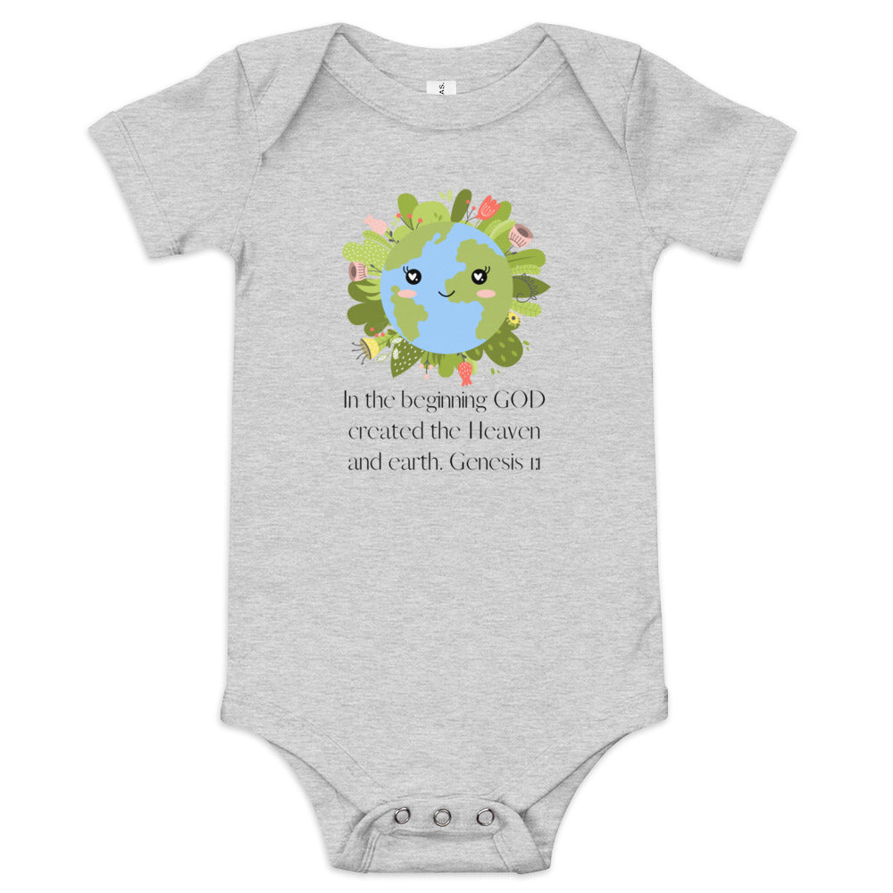 Genesis 1:1 short sleeve one piece kids tee