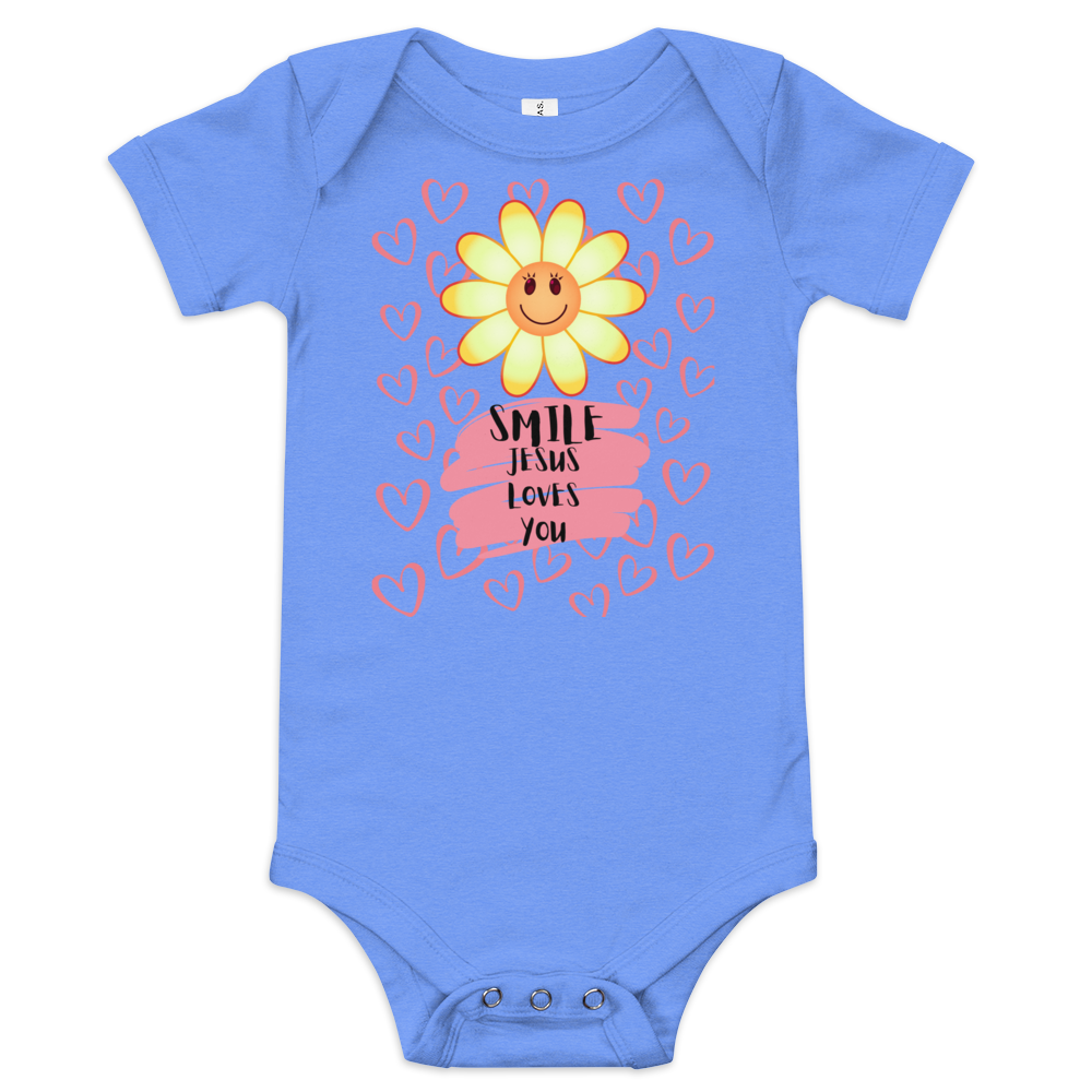 Jesus Loves Me short sleeve one piece kids tee