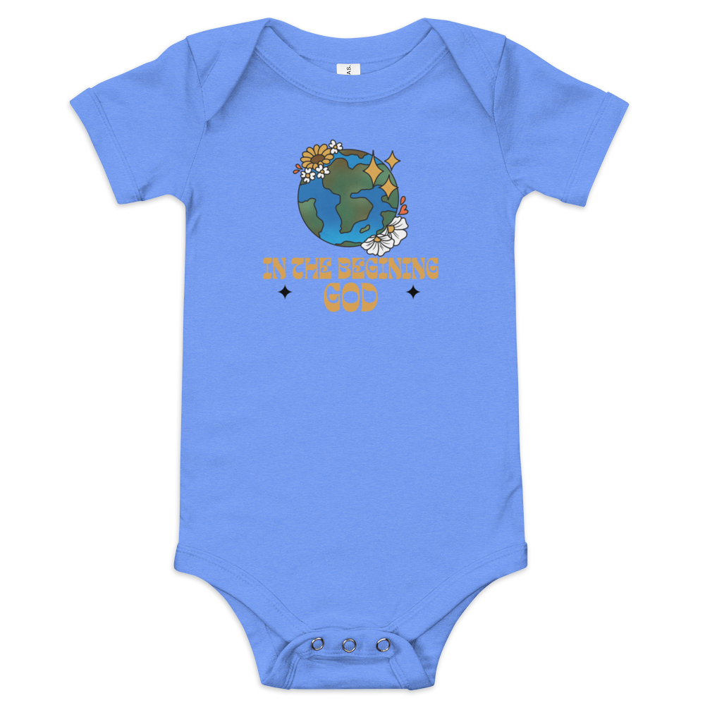 In The Beginning God short sleeve one piece Kids tee