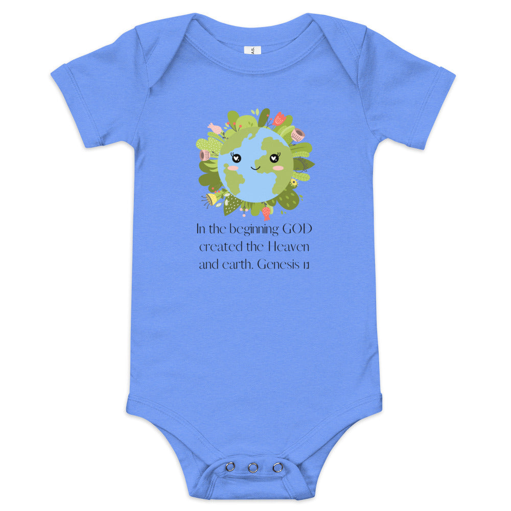 Genesis 1:1 short sleeve one piece kids tee