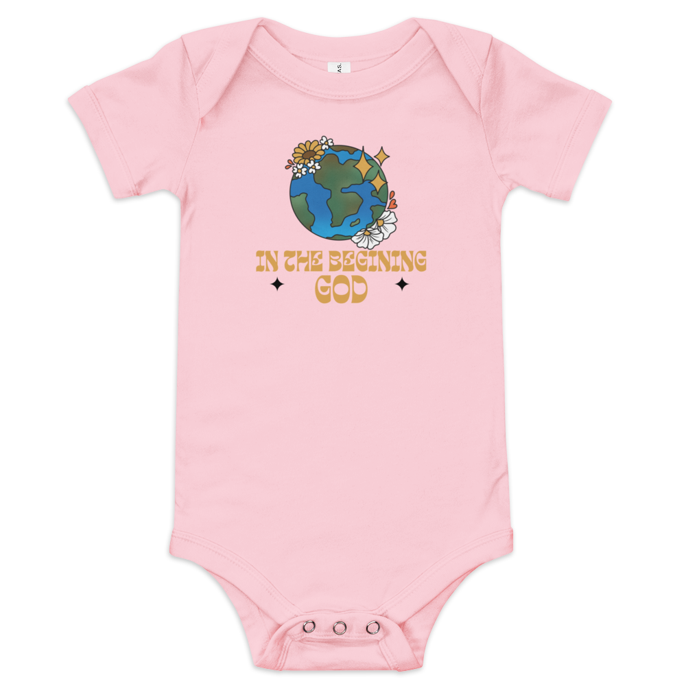 In The Beginning God short sleeve one piece Kids tee