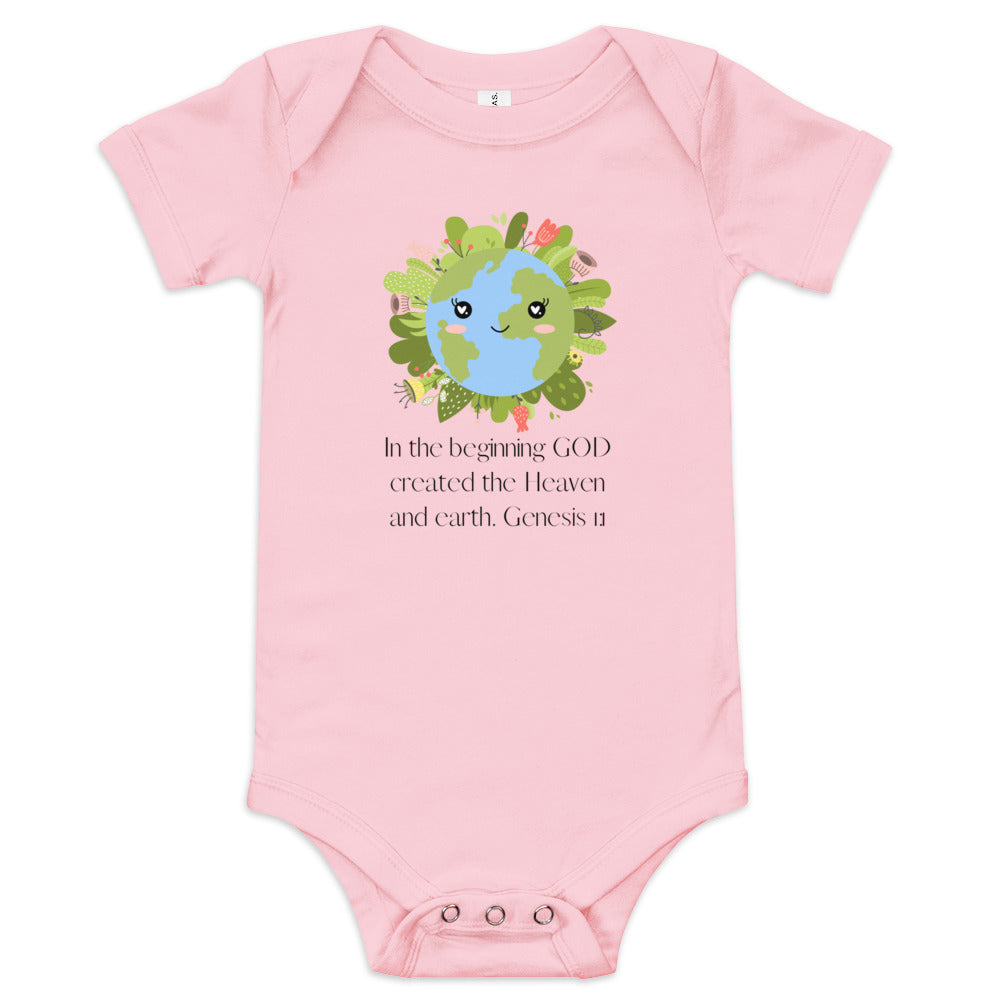 Genesis 1:1 short sleeve one piece kids tee