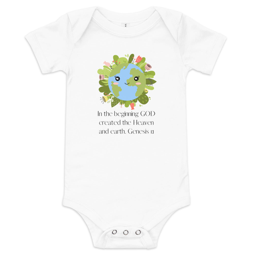 Genesis 1:1 short sleeve one piece kids tee