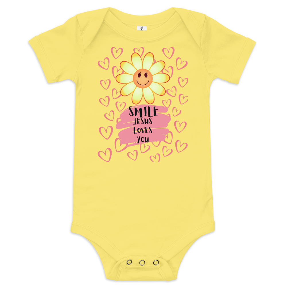 Jesus Loves Me short sleeve one piece kids tee