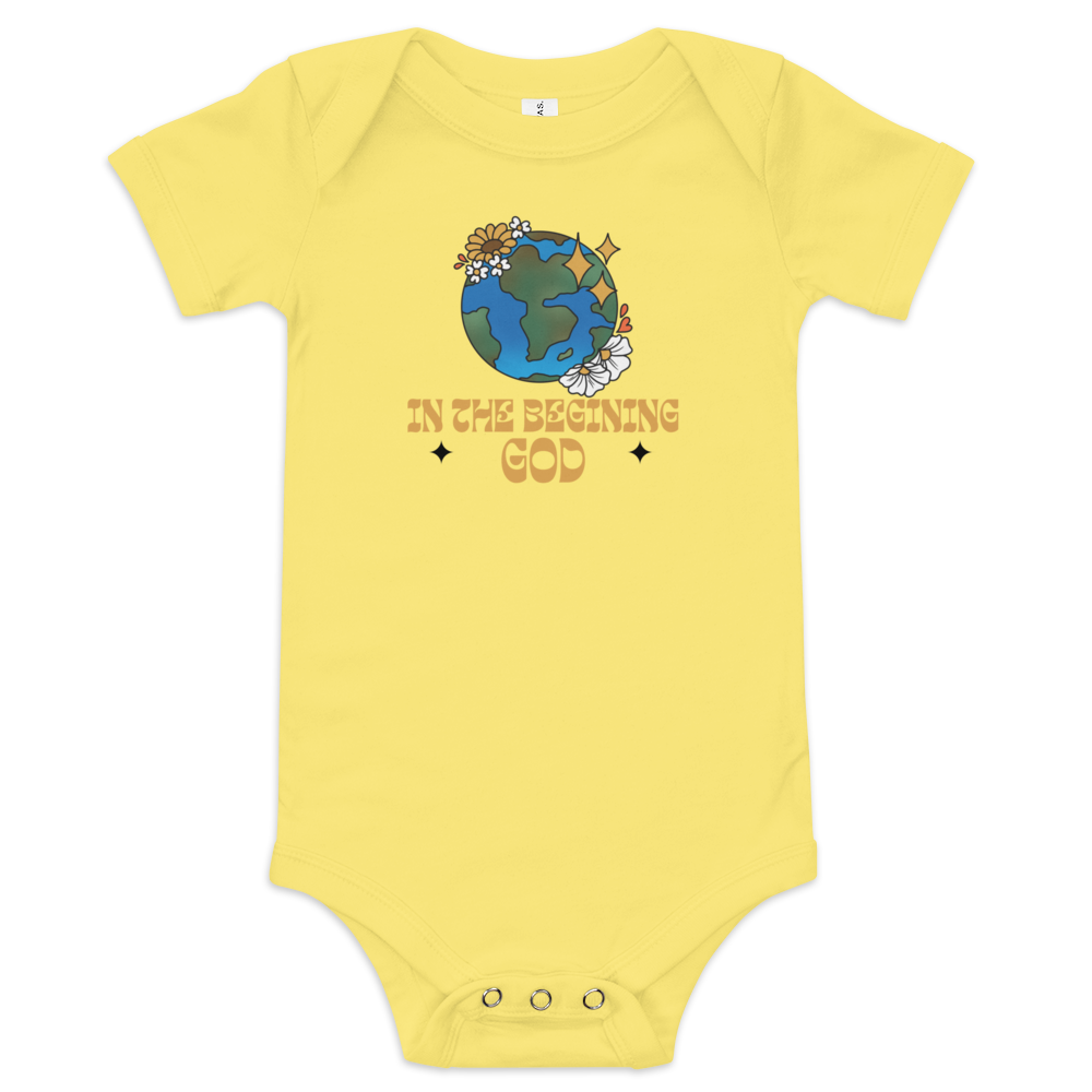 In The Beginning God short sleeve one piece Kids tee