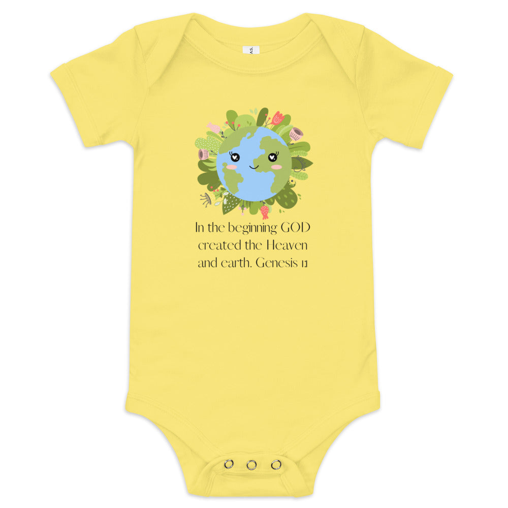 Genesis 1:1 short sleeve one piece kids tee